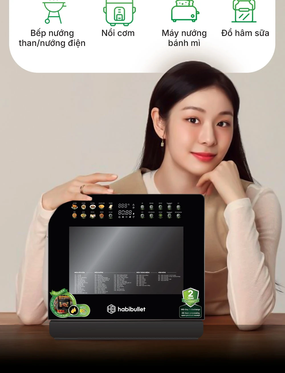 Nồi chiên hấp hơi nước Habibullet Vitasteam FHB18 PLUS BH245145 7